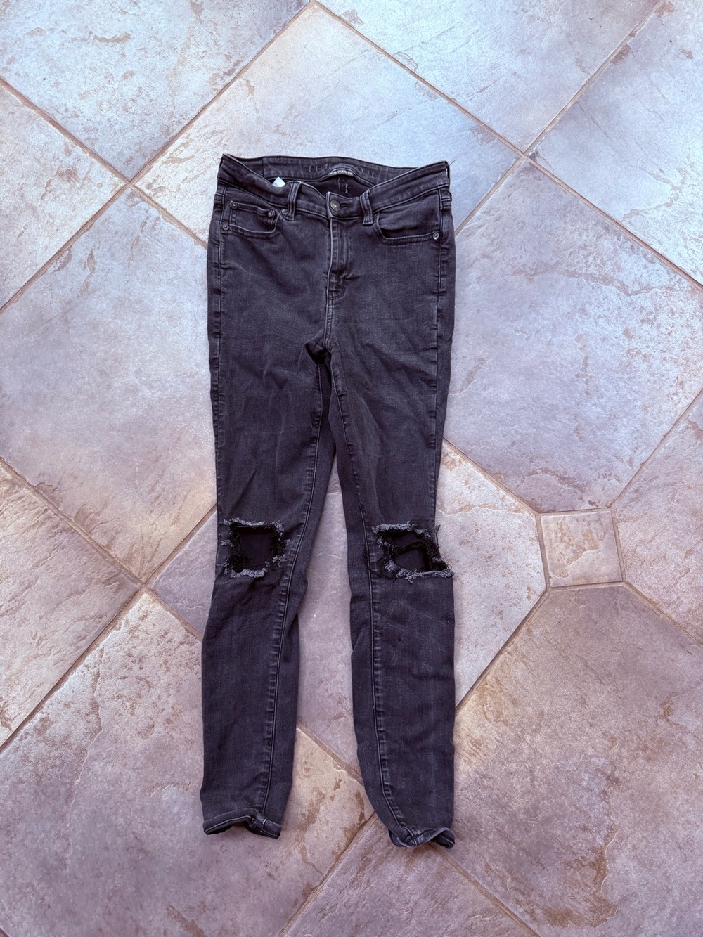 Black Distressed High-Rise Jegging Next Level Stretch